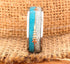 Men's 8mm Tungsten Cupid's Arrow Turquoise Meteorite Inspired Comfort-Fit Band